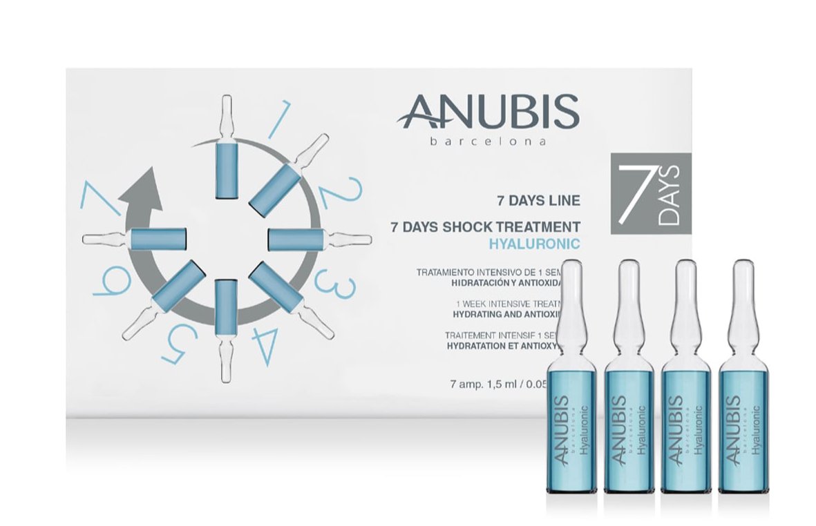 Tratament SOC 7 zile, hidratant si antioxidant - ANUBIS 7 Days Shock Treatment Hyaluronic 7 fiole x 1,5 ml
