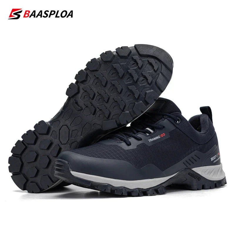Baasploa Men's Anti-Skid and Wear-Resistant Hiking Travel Shoes Fashion Waterproof Outdoor Sneaker Comfortable Male Sport Shoes
