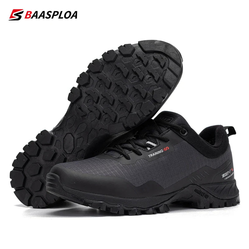 Baasploa Men's Anti-Skid and Wear-Resistant Hiking Travel Shoes Fashion Waterproof Outdoor Sneaker Comfortable Male Sport Shoes