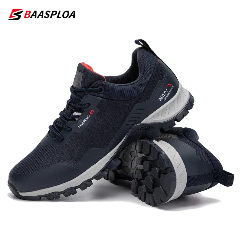 Baasploa Men's Anti-Skid and Wear-Resistant Hiking Travel Shoes Fashion Waterproof Outdoor Sneaker Comfortable Male Sport Shoes