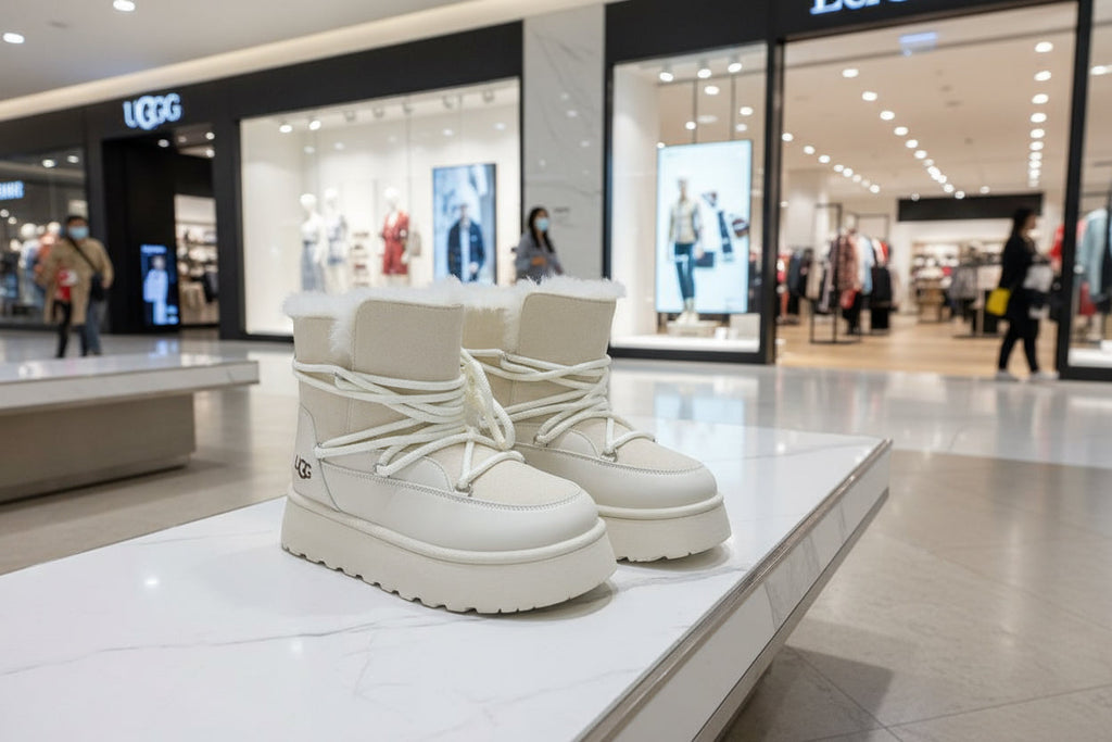 Ugg damă alb-maro AnT