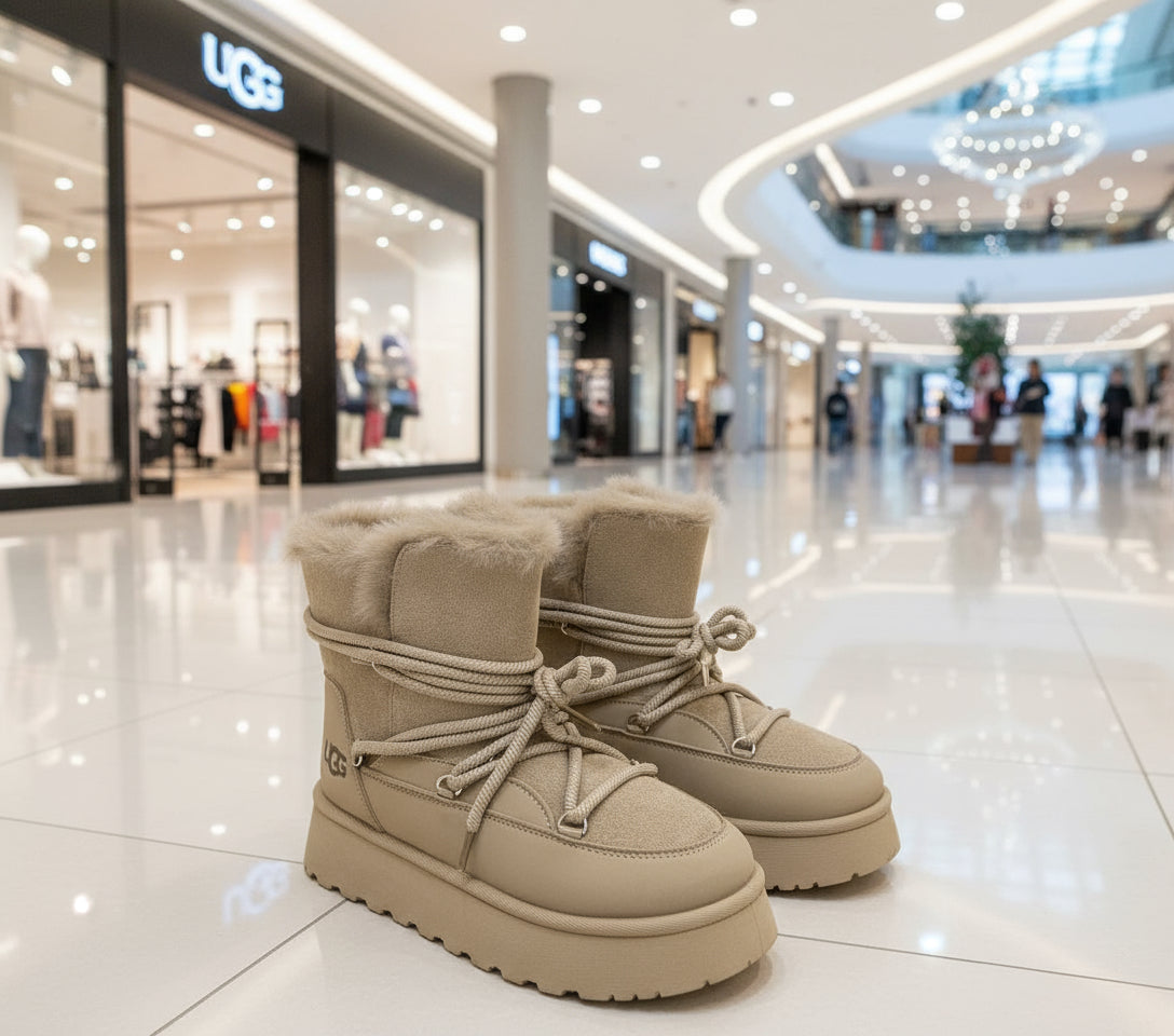 Ugg damă alb-maro AnT