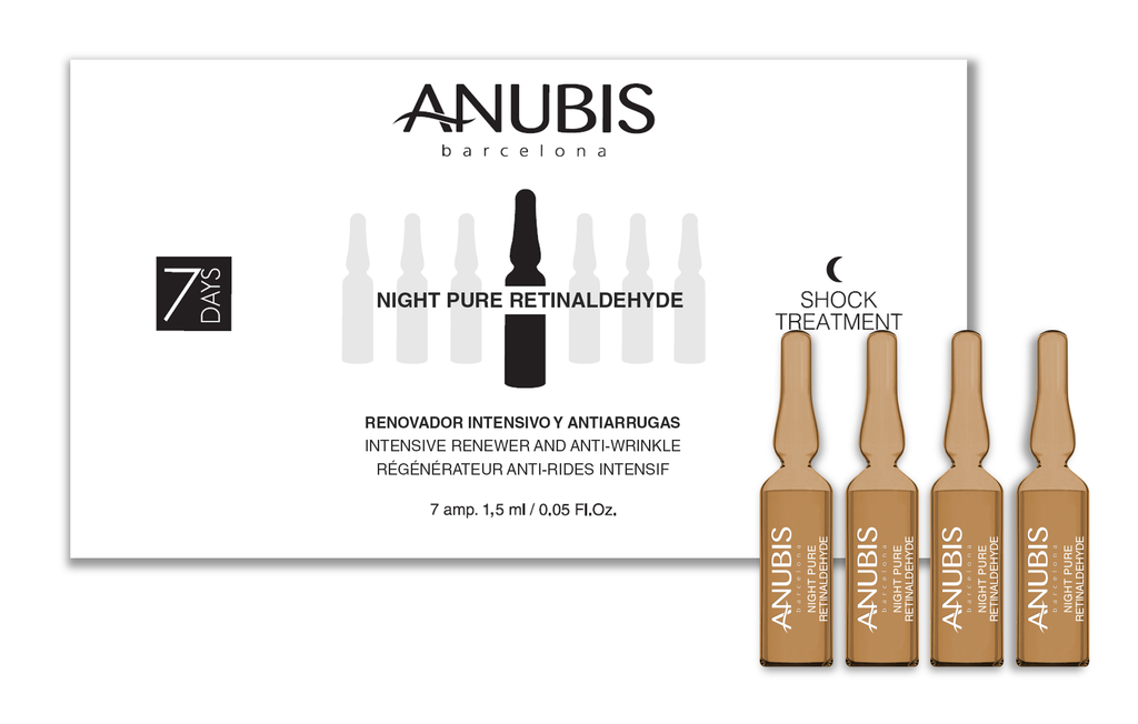 Tratament SOC 7 zile, reparator si antirid - ANUBIS 7 Days Treatment Night Pure Retinaldehyde 7 fiole x 1,5 ml