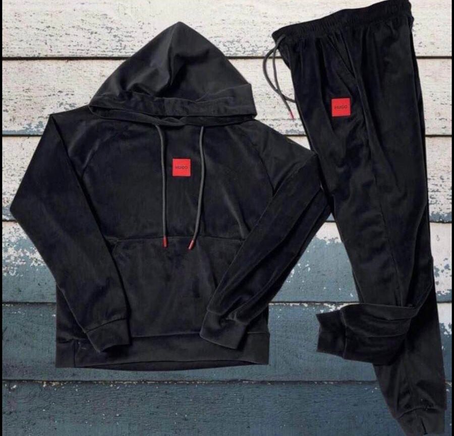 Set Trening Hugo Boss Negru – Hanorac cu Glugă + Pantaloni