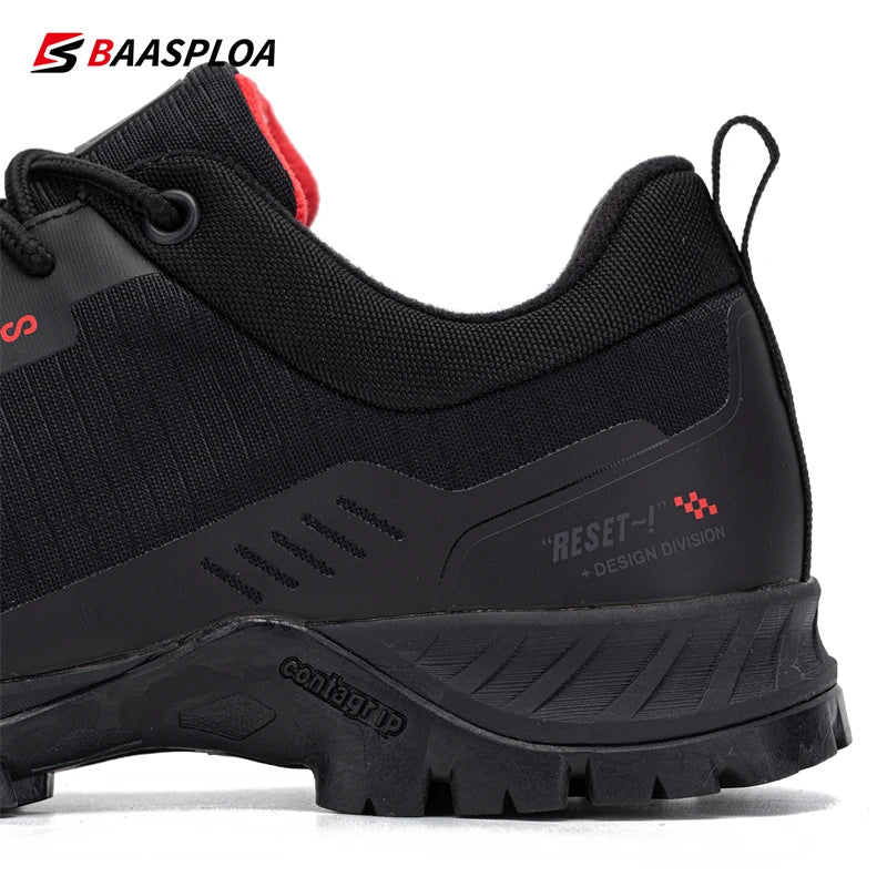 Baasploa Men's Anti-Skid and Wear-Resistant Hiking Travel Shoes Fashion Waterproof Outdoor Sneaker Comfortable Male Sport Shoes
