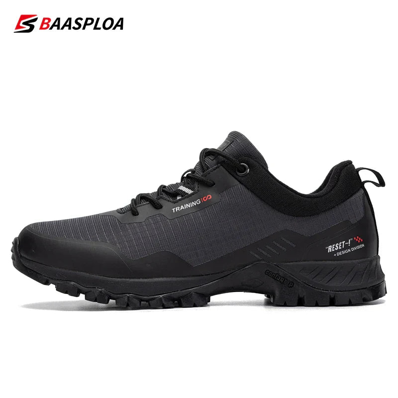 Baasploa Men's Anti-Skid and Wear-Resistant Hiking Travel Shoes Fashion Waterproof Outdoor Sneaker Comfortable Male Sport Shoes