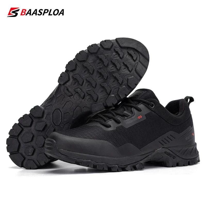 Baasploa Men's Anti-Skid and Wear-Resistant Hiking Travel Shoes Fashion Waterproof Outdoor Sneaker Comfortable Male Sport Shoes