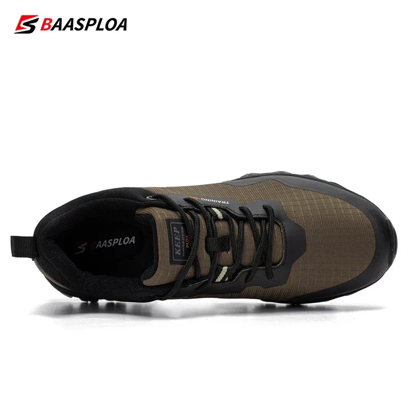 Baasploa Men's Anti-Skid and Wear-Resistant Hiking Travel Shoes Fashion Waterproof Outdoor Sneaker Comfortable Male Sport Shoes