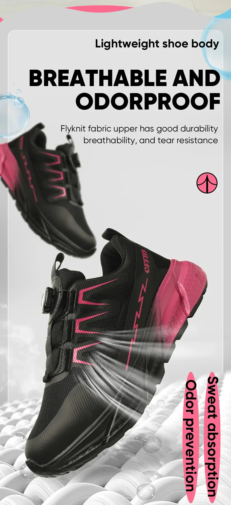 Rotating Buttons Work Safety Shoes For Women Men Steel Toe Shoes Puncture-Proof Women Work Sneakers Lightweight Protective Shoes