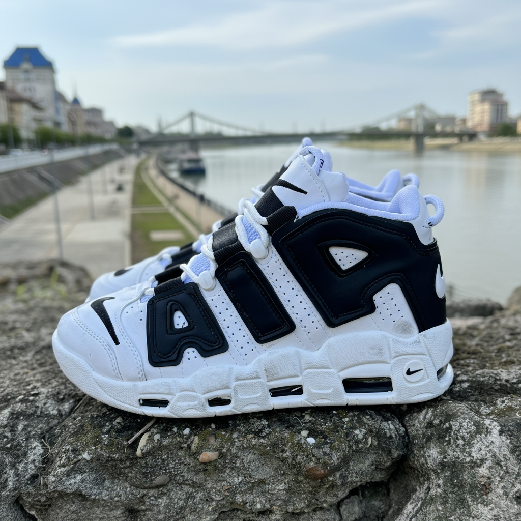 AIR MORE UPTEMPO Alb-Negru